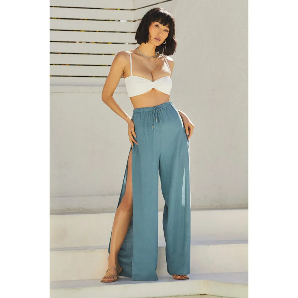 Lulus Seaside Sweetie Light Blue Swim Cover-up Pants - Size XL